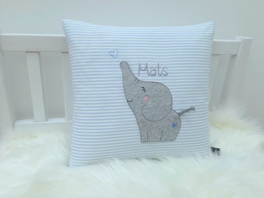 Kissen mit Name - Namenskissen Elefant 30x30cm – Bild 2