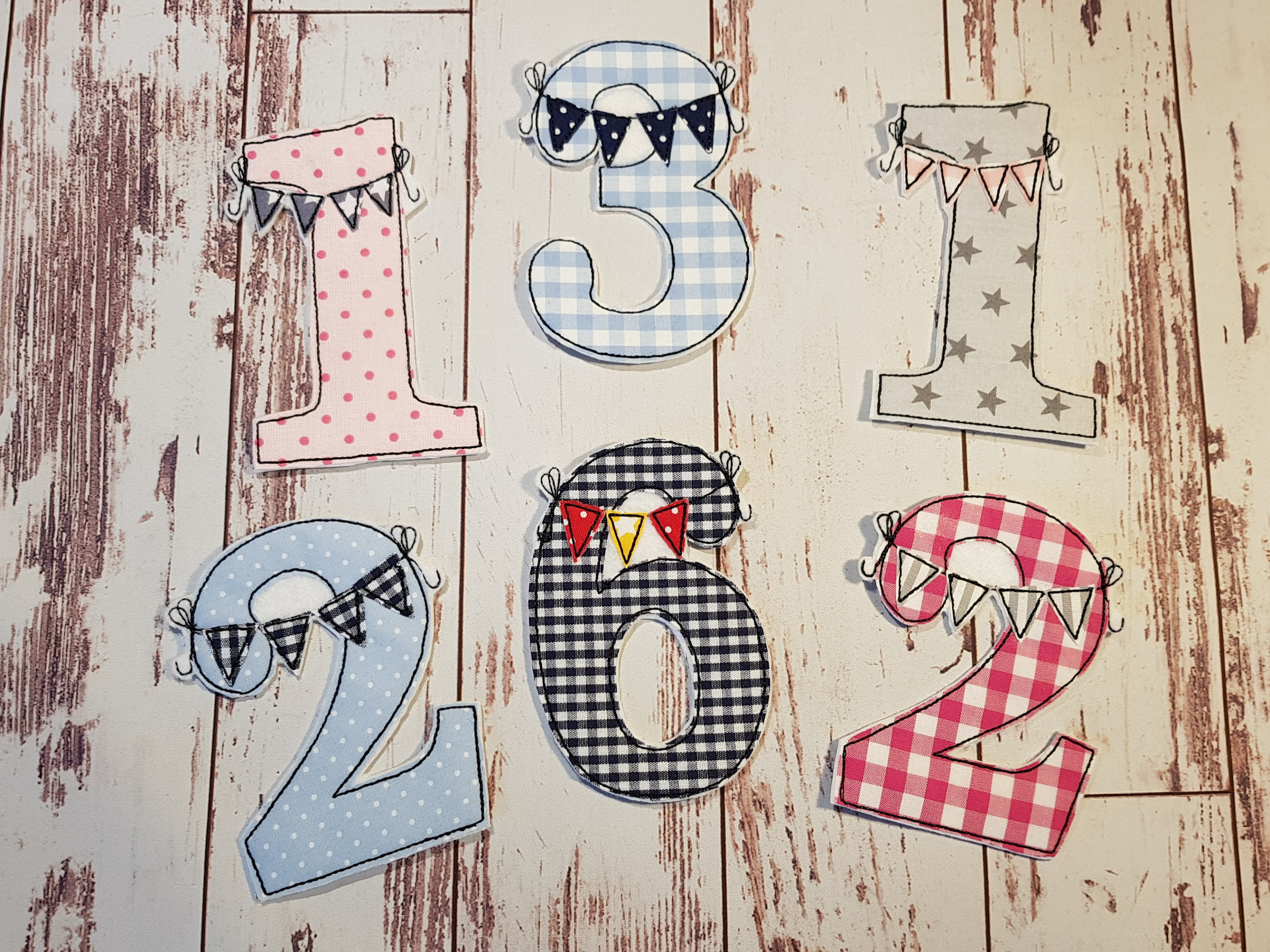 Stickapplikation zum aufbügeln - Zahlen 1-9 - CoriBri Kreativwerkstatt