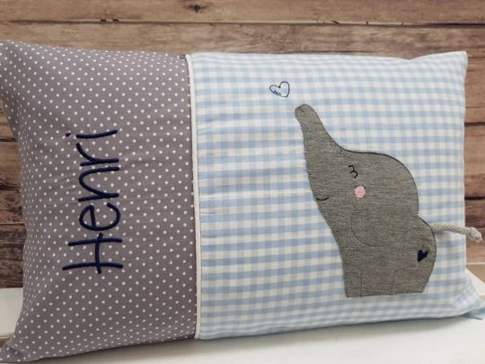 Kissen mit Namen - Namenskissen Elefant 25x40cm – Bild 2