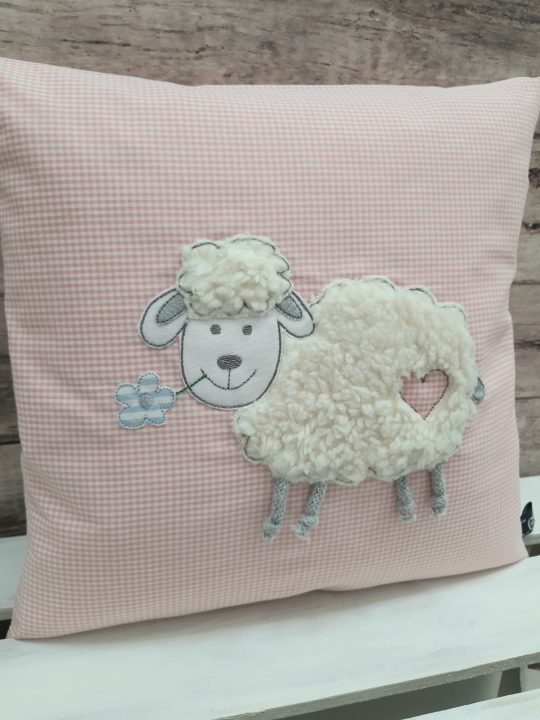 Kissen mit Name - Namenskissen Schaf 30x30cm – Bild 3