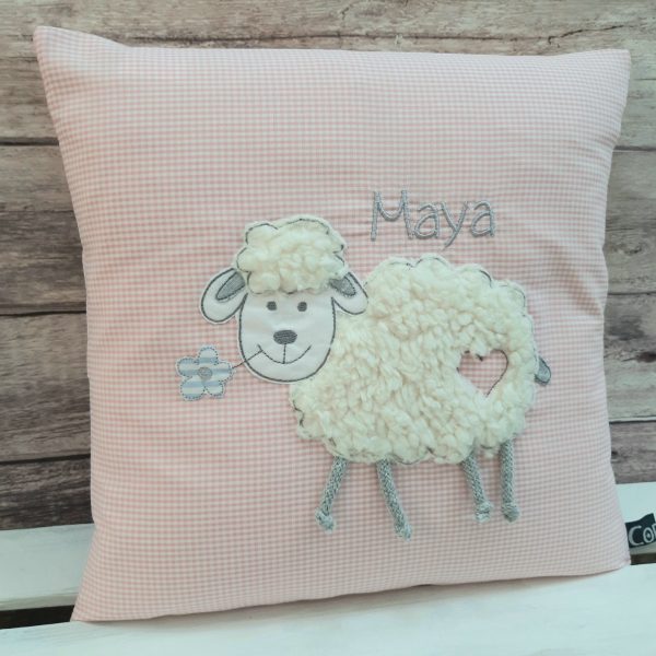 Kissen mit Name - Namenskissen Schaf 30x30cm