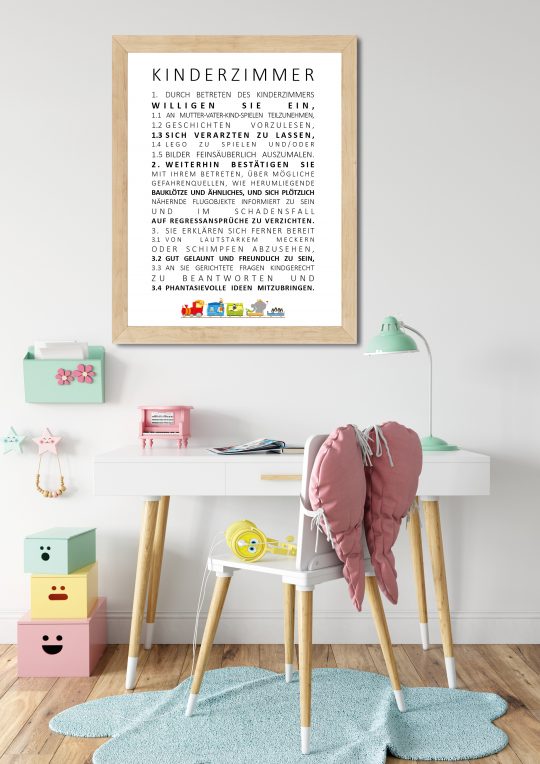 Kinderzimmerregeln - Kunstdruck DinA4