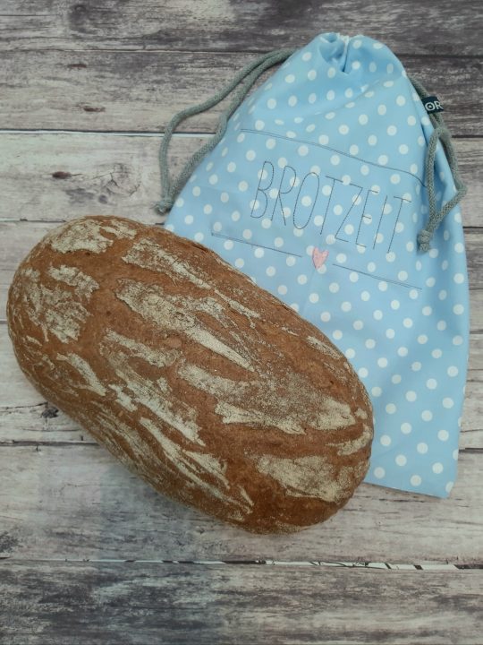 Brotbeutel - Brötchenbeutel mit Brotzeit Stickerei