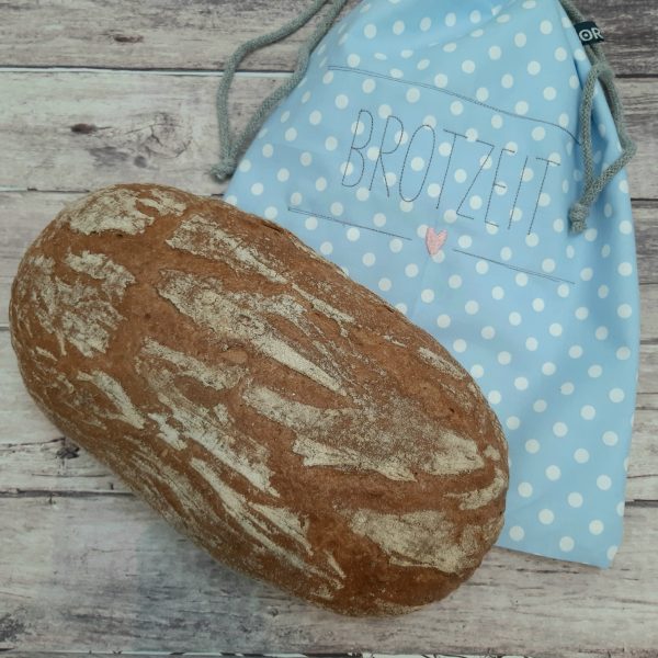Brotbeutel - Brötchenbeutel mit Brotzeit Stickerei