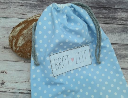 Brotbeutel - Brötchenbeutel mit Brotzeit Applikation – Bild 2