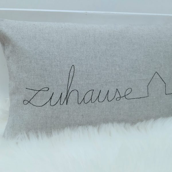 Kissen zum Einzug bestickt // Kissen zuhause, dahoam, home // Sofakissen // Geschenk zum Einzug