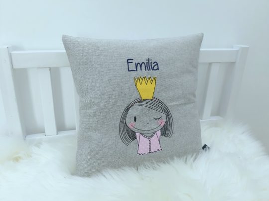 Kissen mit Name - Namenskissen Prinzessin 30x30cm