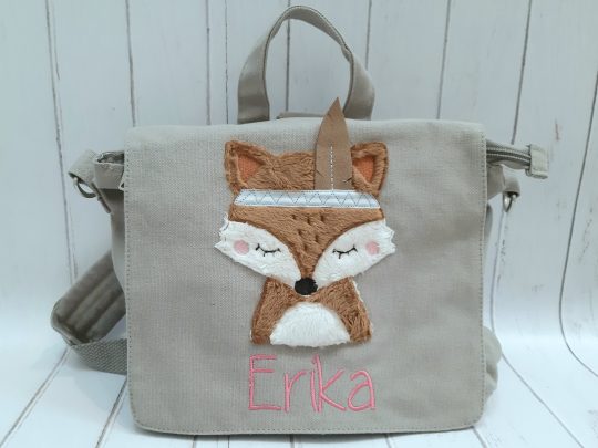 Kindergartentasche mit Namen - Kindergartenrucksack Bohofuchs