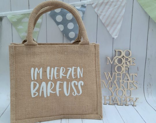 Tasche - Jutetasche - mini - Im Herzen barfuß