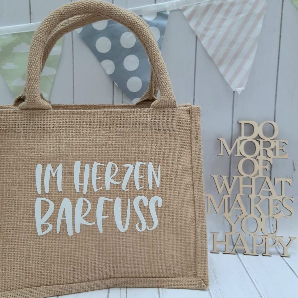 Tasche - Jutetasche - mini - Im Herzen barfuß