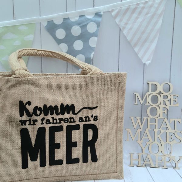 Tasche - Jutetasche - mini - Komm wir fahren ans Meer