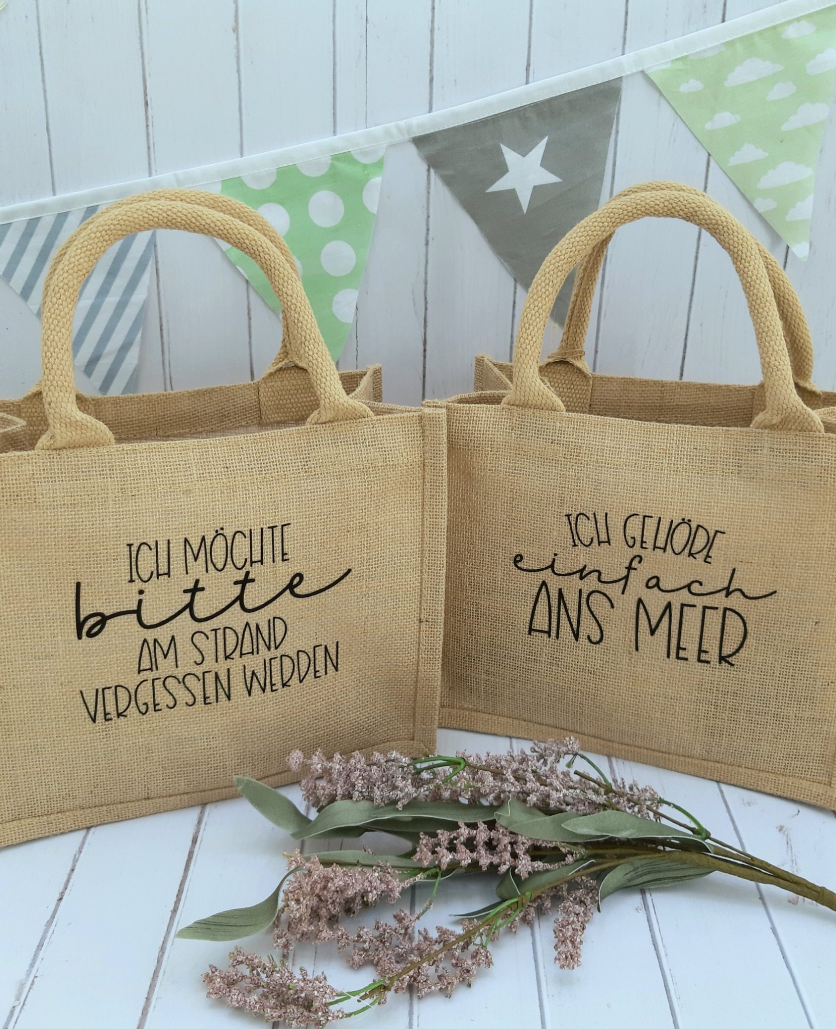 Tasche Jutetasche maxi verschiedene Sprüche CoriBri Kreativwerkstatt