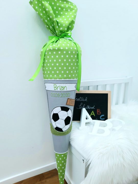 Schultüte mit Name - Zuckertüte - Schulanfang - Schultüte Fußball - Schultüte Junge