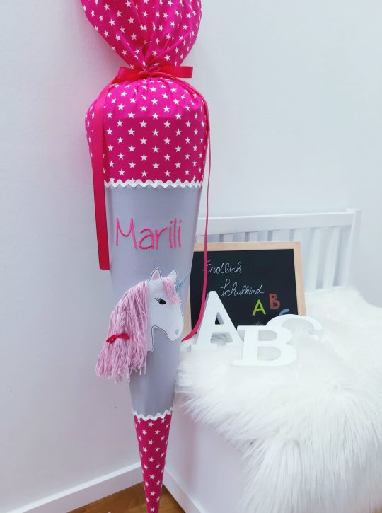 Schultüte mit Name - Zuckertüte - Schulanfang - Schultüte Einhorn - Schultüte Mädchen
