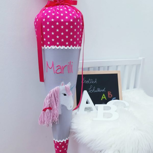 Schultüte mit Name - Zuckertüte - Schulanfang - Schultüte Einhorn - Schultüte Mädchen