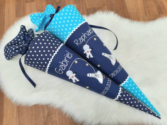 Schultüte mit Name - Zuckertüte - Schulanfang - Schultüte Weltraum - Schultüte Junge -Schultüte Astronaut