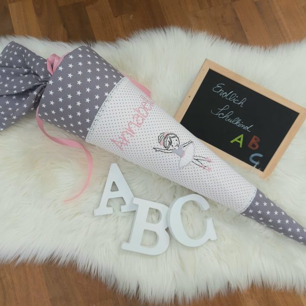 Schultüte mit Namen - Zuckertüte - Ballerina