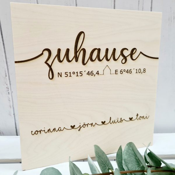 Holzbild "zuhause"