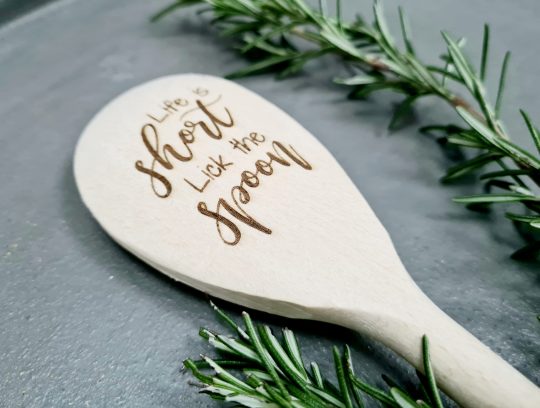 Holz Kochlöffel - Life is short, lick the spoon