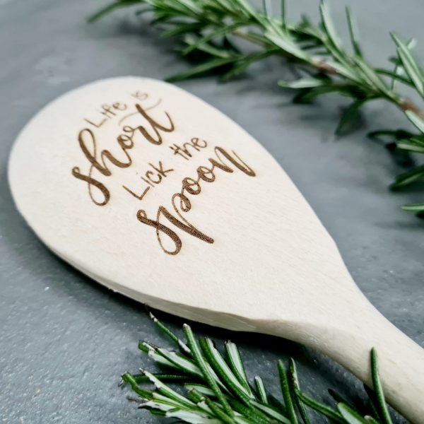 Holz Kochlöffel - Life is short, lick the spoon