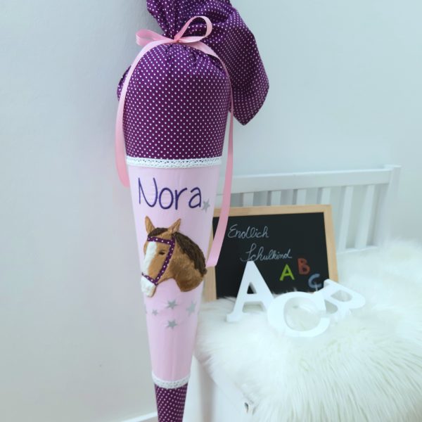 Schultüte mit Name - Zuckertüte - Schulanfang - Schultüte Pferd - Schultüte Mädchen