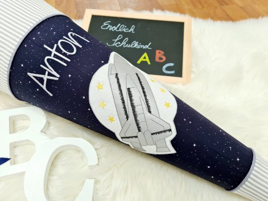 Schultüte mit Namen - Schultüte Weltraum - Schultüte Astronaut – Bild 2