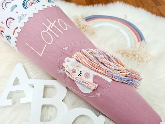 Schultüte mit Namen - Schultüte Einhorn - Schultüte Regenbogen – Bild 2