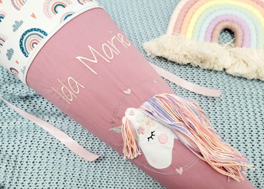 Schultüte mit Namen - Schultüte Einhorn - Schultüte Regenbogen – Bild 3