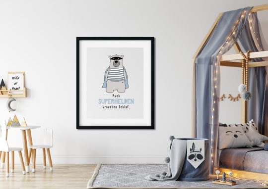 Superhelden brauchen auch Schlaf - Kunstdruck DinA4