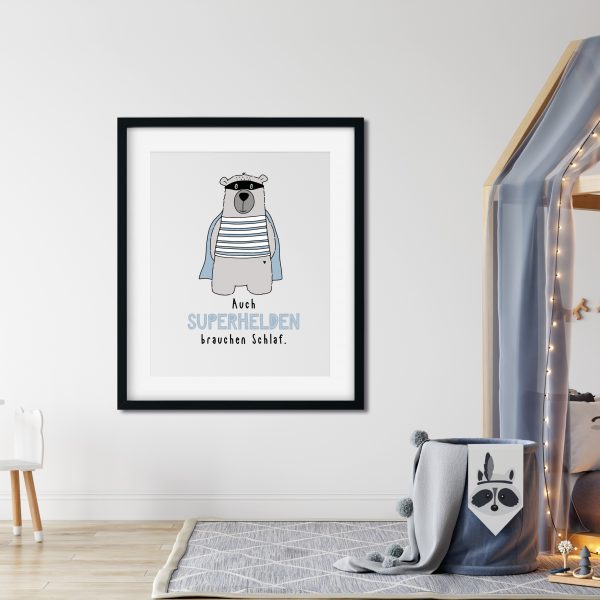Superhelden brauchen auch Schlaf - Kunstdruck DinA4