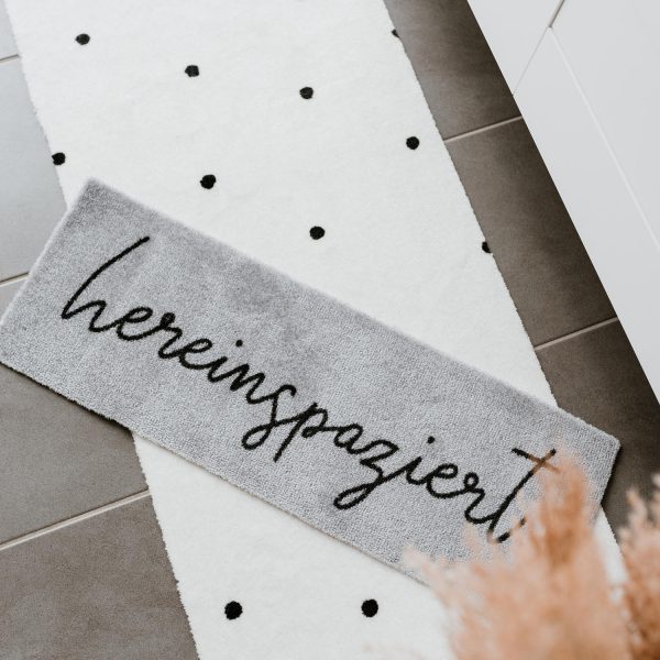 Kleine Polyamid Fußmatte -Hereinspaziert- 75 x 25cm