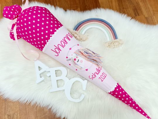 Schultüte mit Namen - Schultüte Einhorn - Schultüte Sternchen