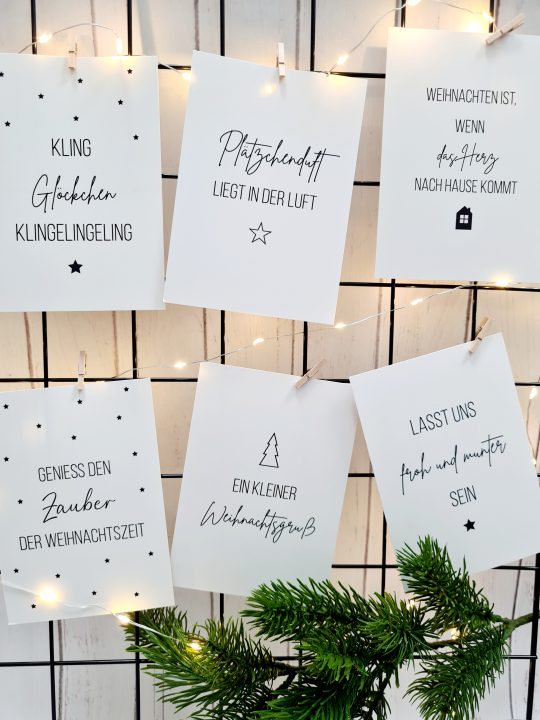 Auswahl oder Set an Weihnachtskarten - Postkarten Weihnachten