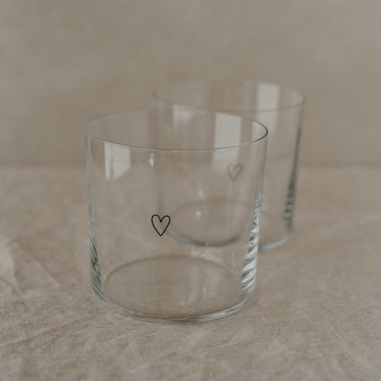Trinkgläser mit schwarzem Herz - 2er Set – Bild 3