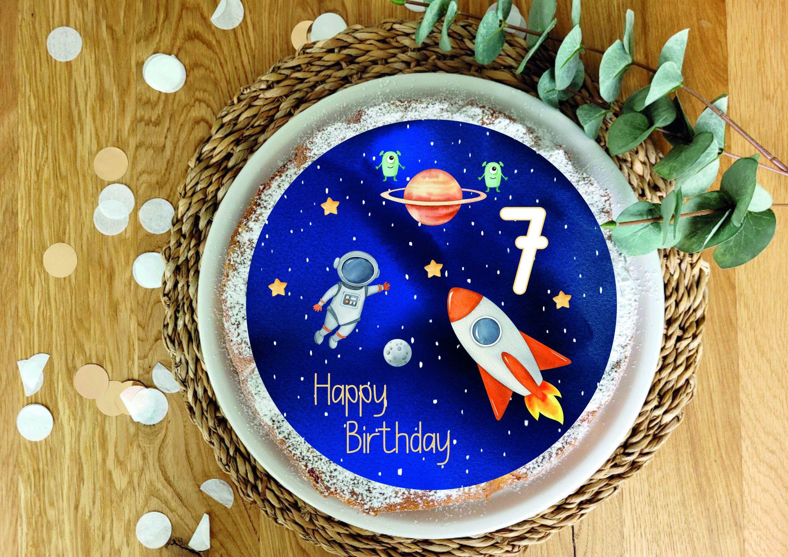 Tortenaufleger // Cake Topper // Kuchenaufleger - SPACE - CoriBri  Kreativwerkstatt