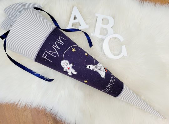 Schultüte mit Name - Zuckertüte - Schulanfang - Schultüte Weltraum - Schultüte Junge -Schultüte Astronaut