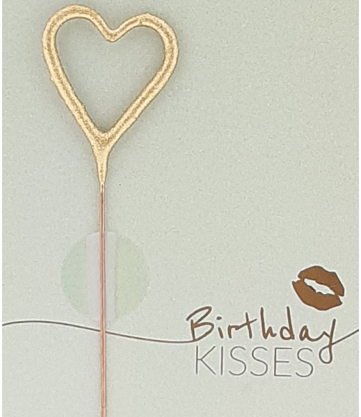 Geburtstagskarte "Birthday Kisses" mit Wunderkerze
