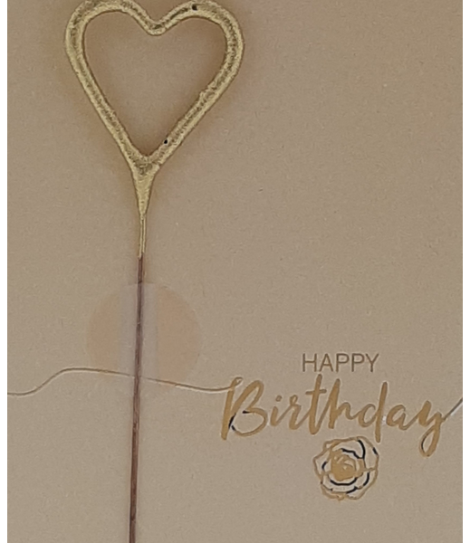 Geburtstagskarte "Happy Birthday" mit Wunderkerze