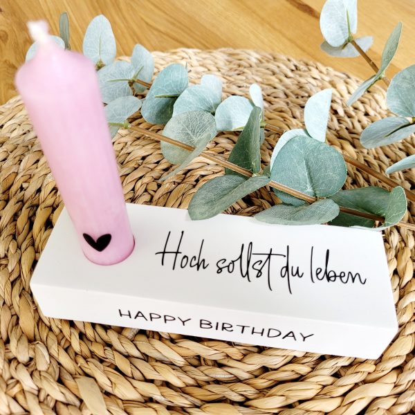 Kerzenblock - Hoch sollst du leben | Happy Birthday