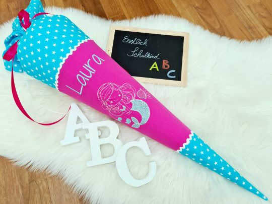Schultüte mit Name - Zuckertüte - Schulanfang - Schultüte Meerjungfrau - Schultüte Mädchen