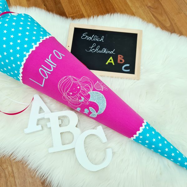 Schultüte mit Name - Zuckertüte - Schulanfang - Schultüte Meerjungfrau - Schultüte Mädchen