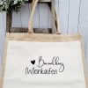 Große Tasche // Shoppen // Einkaufstasche // Strandtasche mit Aufdruck - Bin kurz (W)einkaufen - – Bild 2