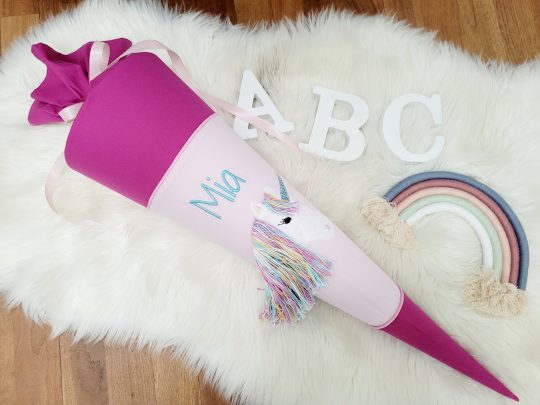 Schultüte mit Namen - Schultüte Einhorn - Schultüte Mädchen