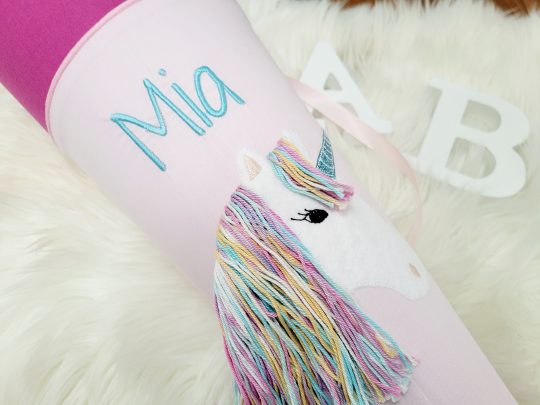 Schultüte mit Namen - Schultüte Einhorn - Schultüte Mädchen – Bild 2