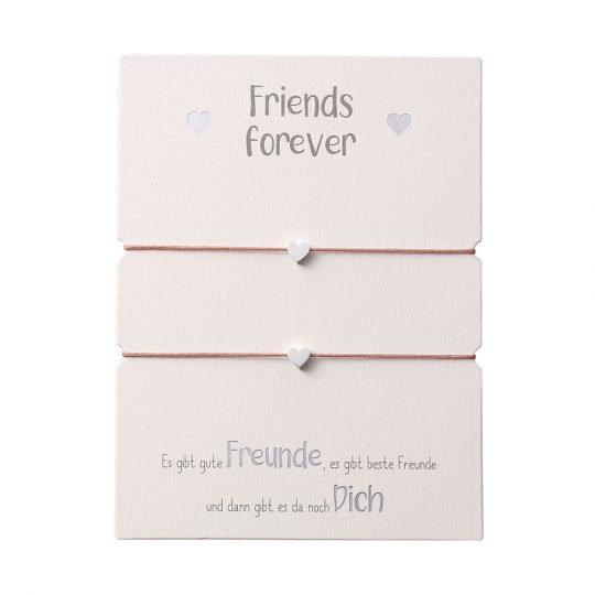 Freundschaftsarmband Herz versilbert - 2 Armbänder- beste Freunde Armbänder