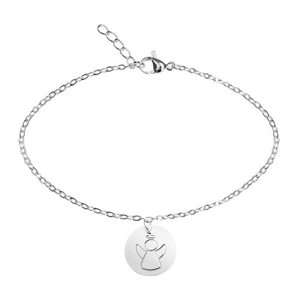 Armband - "Bless you" - versilbert - Schutzengel