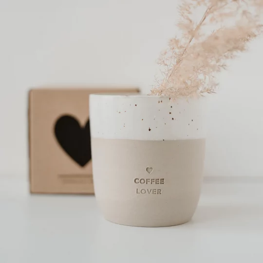 Großer Steingut Becher "Coffee Lover" – Bild 2