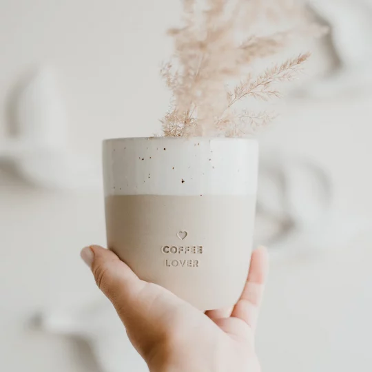Großer Steingut Becher "Coffee Lover" – Bild 3