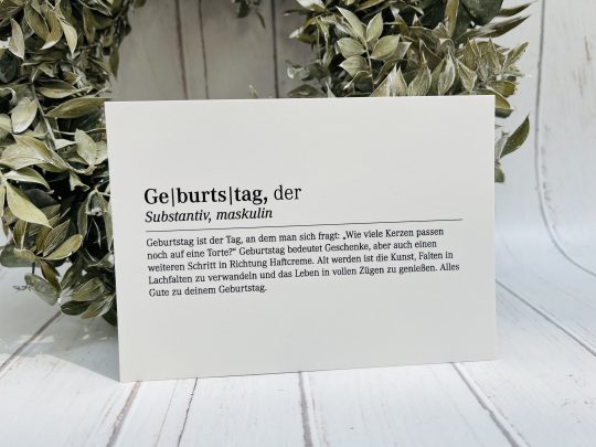 Postkarte - Definition Geburtstag