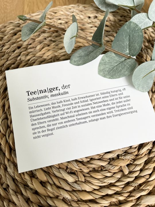 Postkarte - Definition Teenager